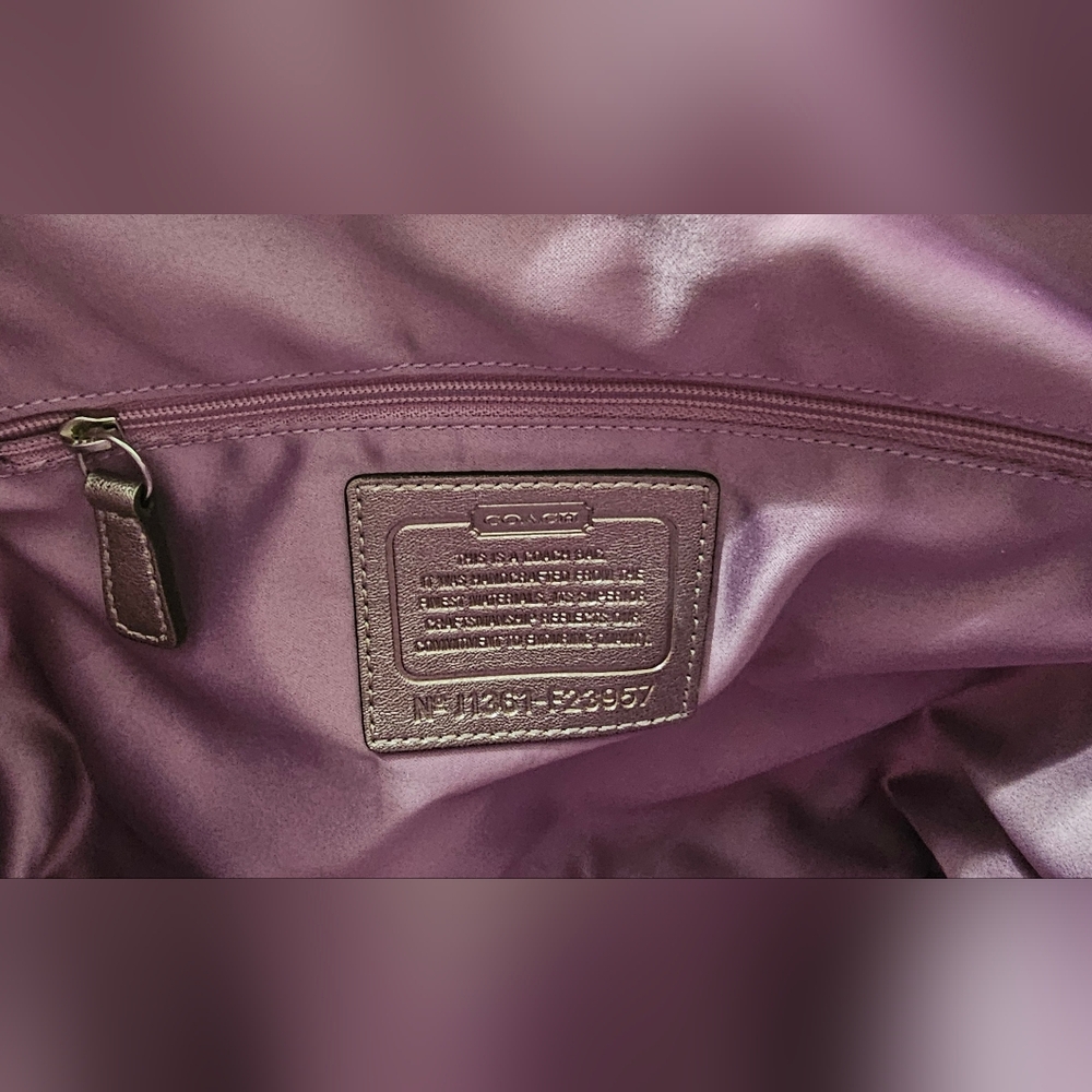 Signature Coach Purple Patterned Shoulder Bag - Picture 8 of 15
